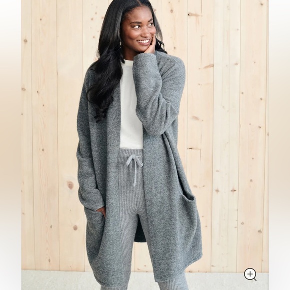 Jenni Kayne Sweater Coat Grey XS Wool Nylon Pockets Lightweight Pockets - Picture 1 of 15